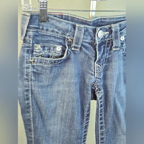 Y2K True Religion Soft Grunge Alt Girl Low Rise Skinny Jeans, 24 - Picture 2 of 8